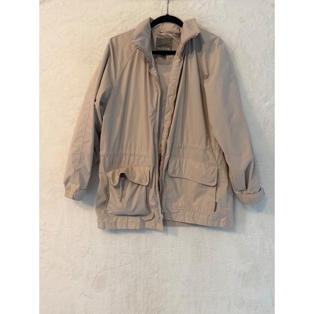 Pacific Trail Outdoor Wear Jacket Womens Medium Tan Utility Full Zip Hooded Coat